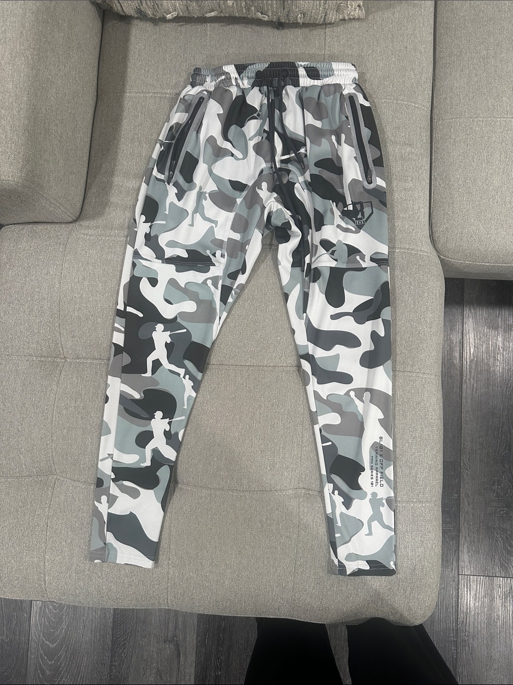 Baseball Lifestyle 101 Boys Camo Performance Joggers - Gray/Black/White